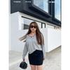 50% off Miss Biggie Fashion Plus Size Loose Easiest for Match Collar Edge Stitching Lace Wool Blend Long Sleeves Sweater
