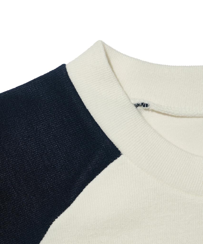 OTHERFITS Layered Two-Tone Raglan Warmer T-Shirt (White/Navy)