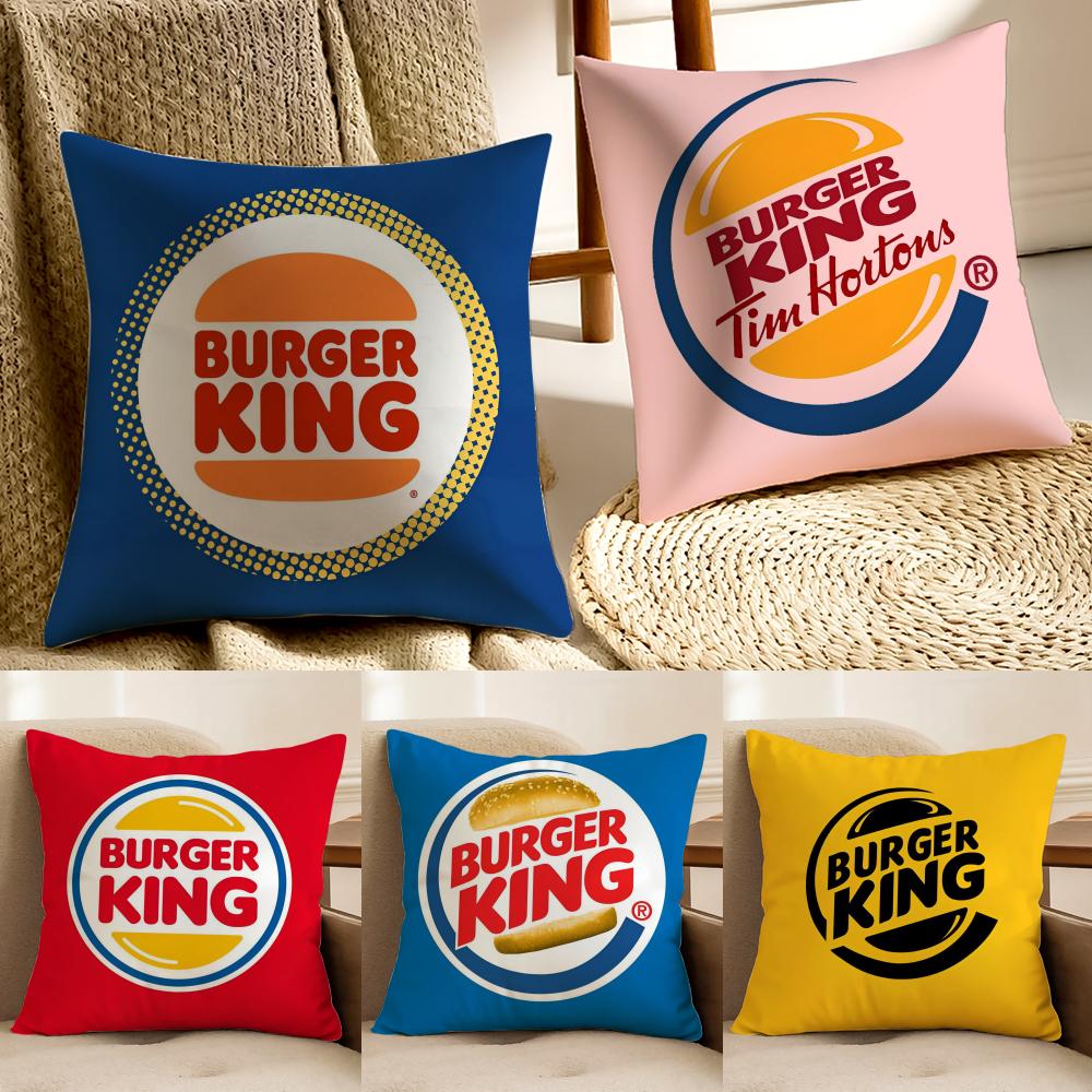 Popular FastFood Brand BBurger KKing Cushion Cover Pillowcase Antidustmite Living Room Sofa Decor Cushion Room