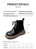 Petite Women's Fleece-Lined British-Style Martin Snow Boots for Autumn/Winter