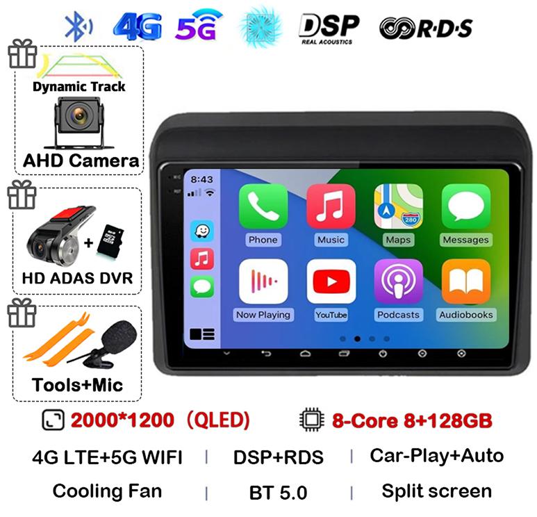 Android 14 Carplay Auto Stereo For Suzuki ERTIGA 2018 2019 2020 Car Radio Multimedia Video Player Car GPS 2 Din DVD 360 Camera