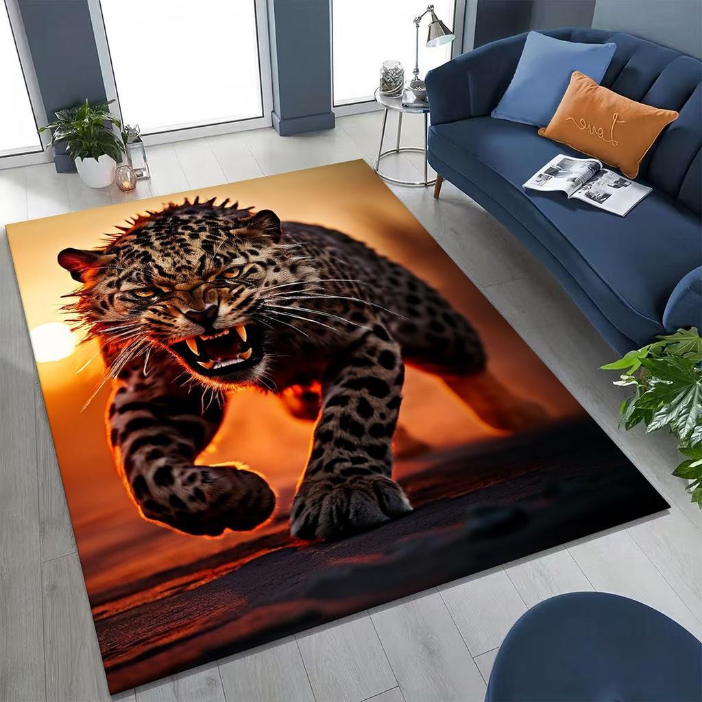 27 Style Wild Animal Leopard Cheetah Beast Cartoon Rug for Bedroom Living Room Sofa Home Doormat Decor, Kids Non-slip Floor Mat