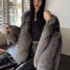 Autumn and Winter New Women's Clothing Temperament Socialite Youth Silver Fox Fur Coat Thick Warm Top Wool Sweater