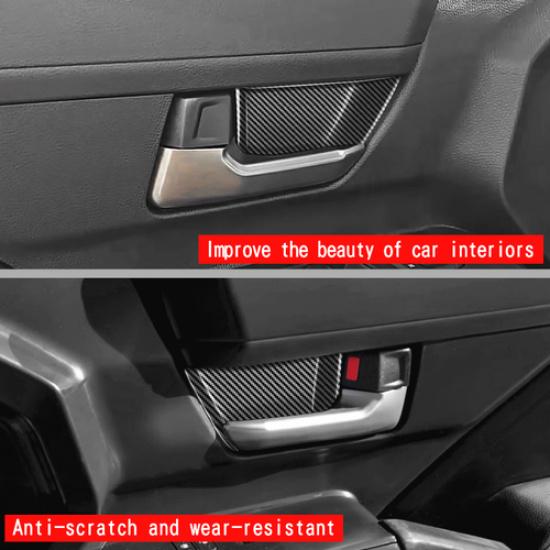 For Toyota Tacoma 2024-2025 Carbon Fiber Inner Door Handle Bowl Panel Cover Trim