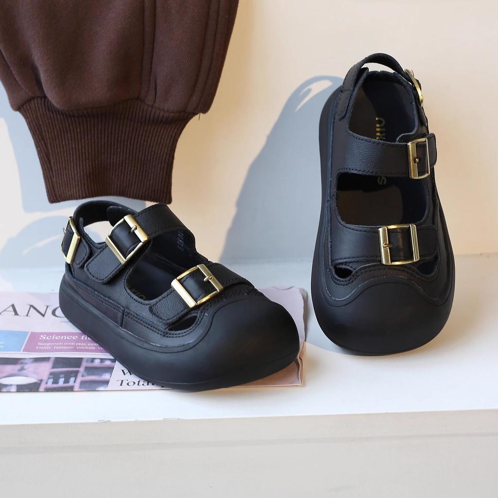 Kids Beach Shoes Toes Capped Anti-kicked Boys Girls Sandals Non-slip Hook&loop 2025 Summer New Children Retro Casual Shoes Soft