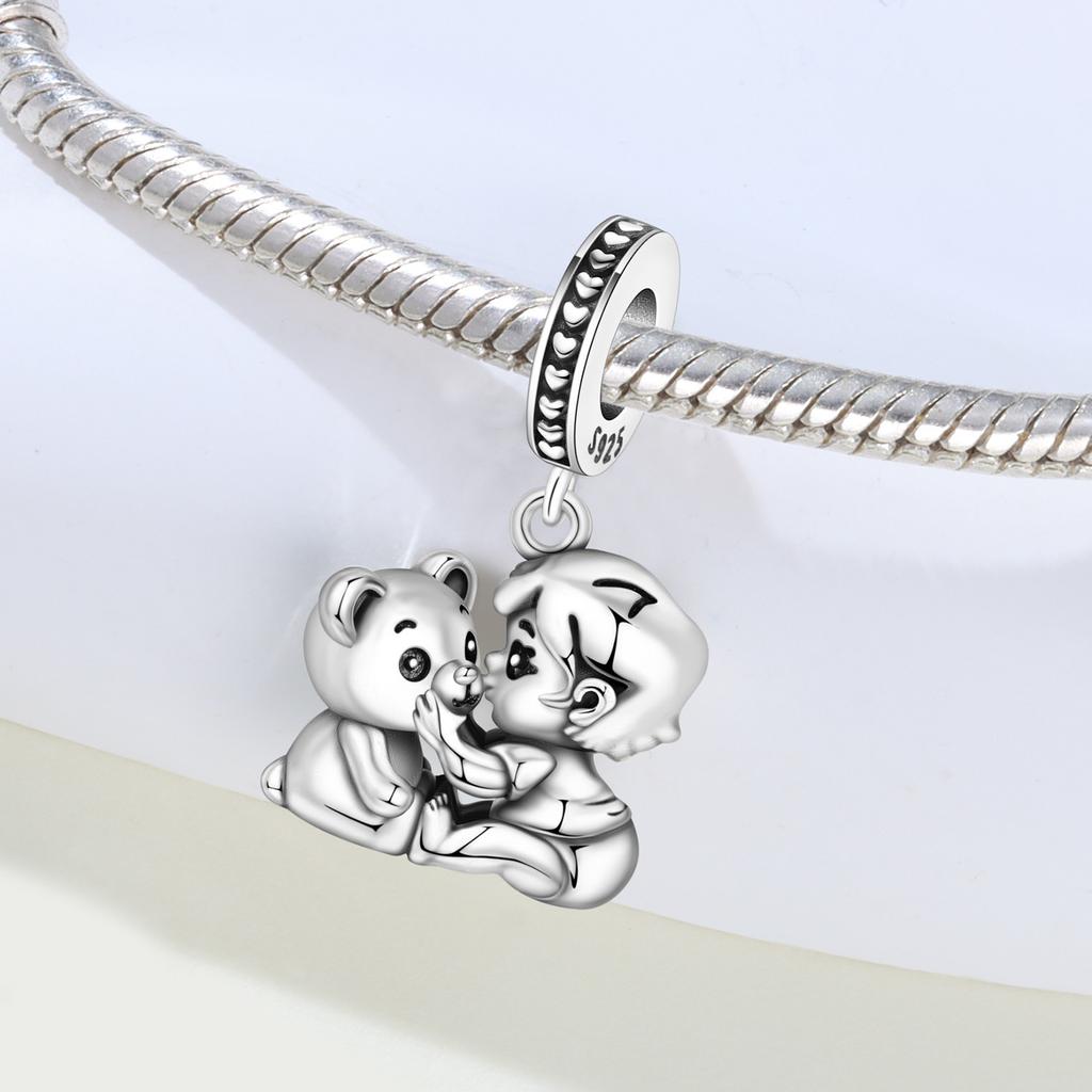 Copper Boy And Cute Bear Pendant Charms Beads Fit Bracelets Diy Party Trendy Gifts Jewelry Accessory