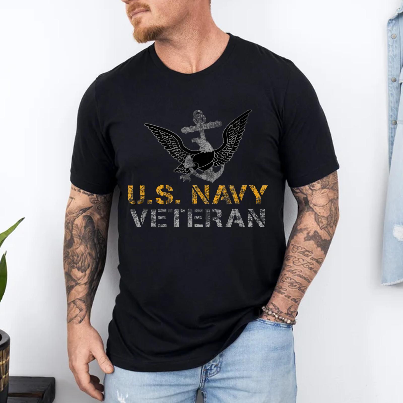 Military Veteran T-Shirt Patriotic Graphic Tee for Men & Women S