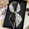 Temperament Long wide hair band, tied bag belt, double-sided silk scarf, retro literary satin streamer ins multi-functional scarf