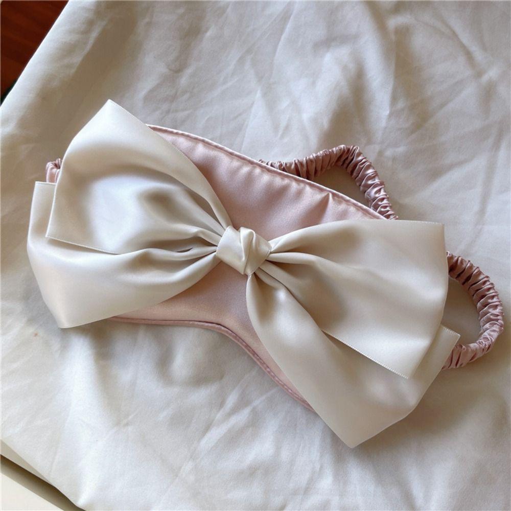 Fashion Silk Sleep Eye Mask Bow Sleeping Eye Patch Portable Shading Sleeping Mask  Travel