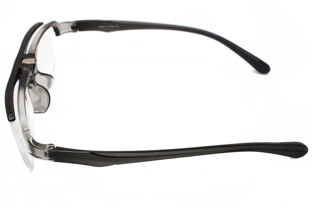 Reading Glasses Clear Dark Gray Clear Dark Flip-up FUR-2000-1 COL. (+3.50, Gray)