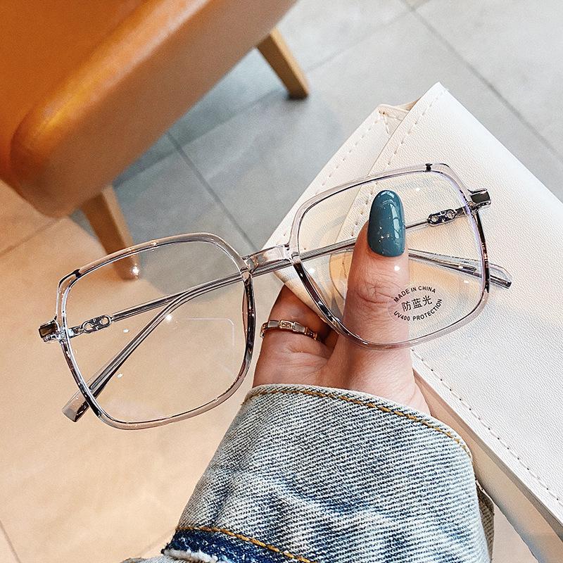 Trendy Korean Anti-Blue Light Matte Square Glasses for Women - Prescription-Compatible