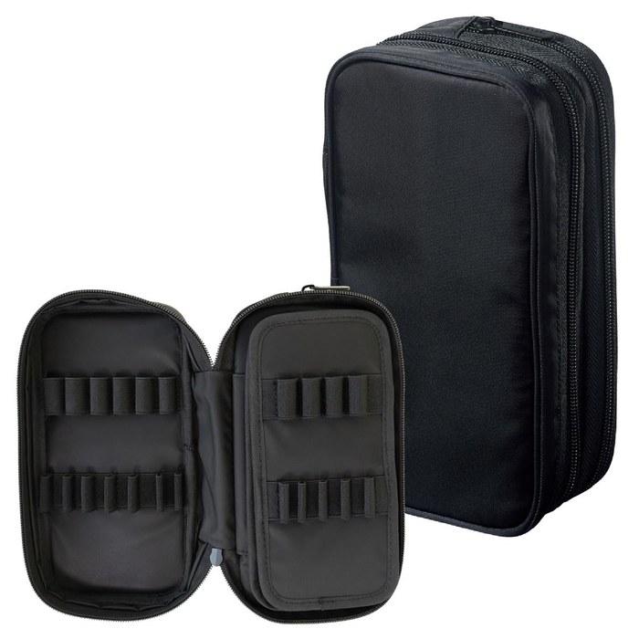 Lihit Lab XCOA Spread Double Pen Case Jet Black A3801-24