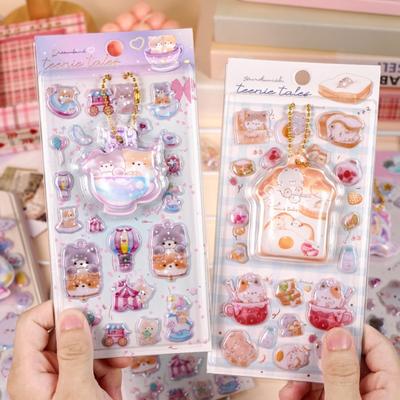 Puffier Sticker Sheets Decorative Sticker Cute Small Sticker for Kids & Adults, Reusable Tiny Sticker for Scrapbooking