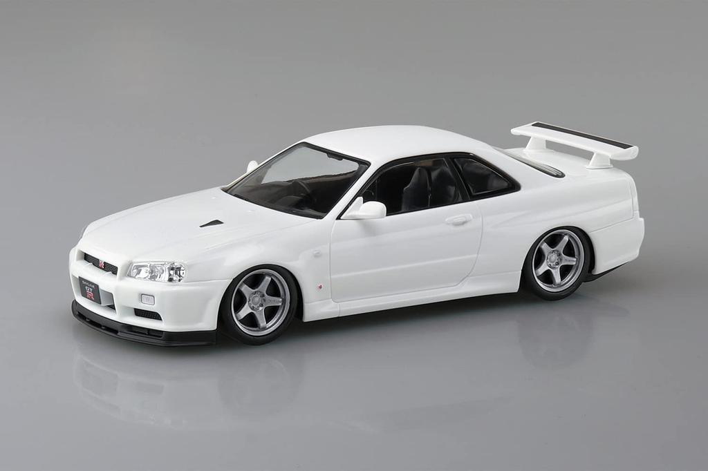 Aoshima Bunka Kyozai Die Snap-Kit-Serie Nissan R34 Skyline Custom-Räder Plastikmodellbausatz (AOSHIMA) 1/32 GT-R (Weiße Perle) Vorgefärbt Nein. 11-SP3