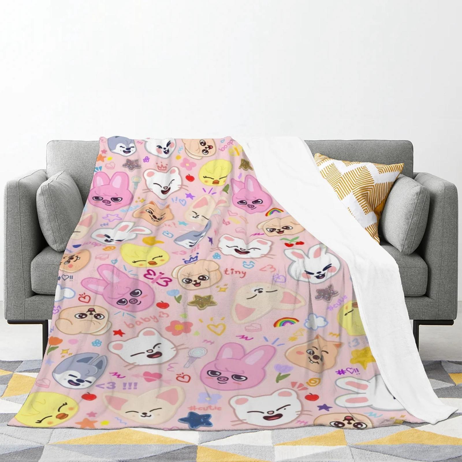 

Cartoon Cute Printed Flannel Blanket, Shawl Blanket, Sofa Blanket, Daily Shawl Blanket S