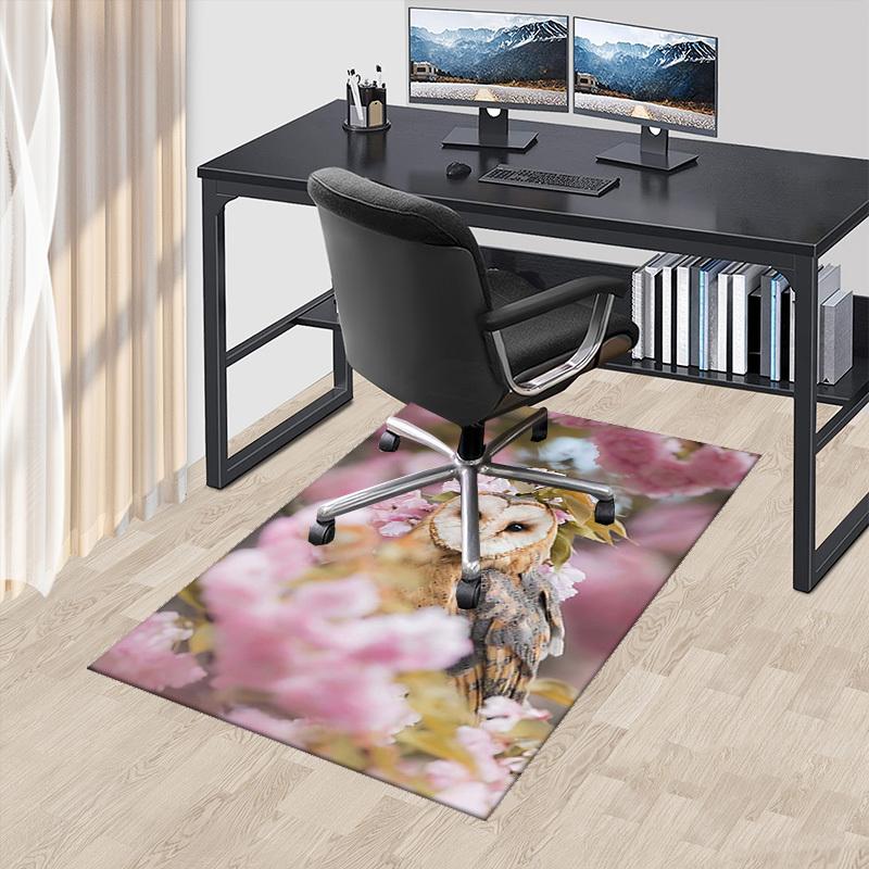 

1pc Anime Owl with Pink Flowers Chair Mat - Office Desk Pad with Anti-Slip Carpet Design for Home Decor, Suitable for All Seasons and Perfect as a Gif 60cm by 90cm