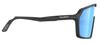 Rudy Project SPINSHIELD Sport-Sonnenbrille Schwarz Matt Blau, Gestell, Multi-Laser-Glas, SP723906-0002
