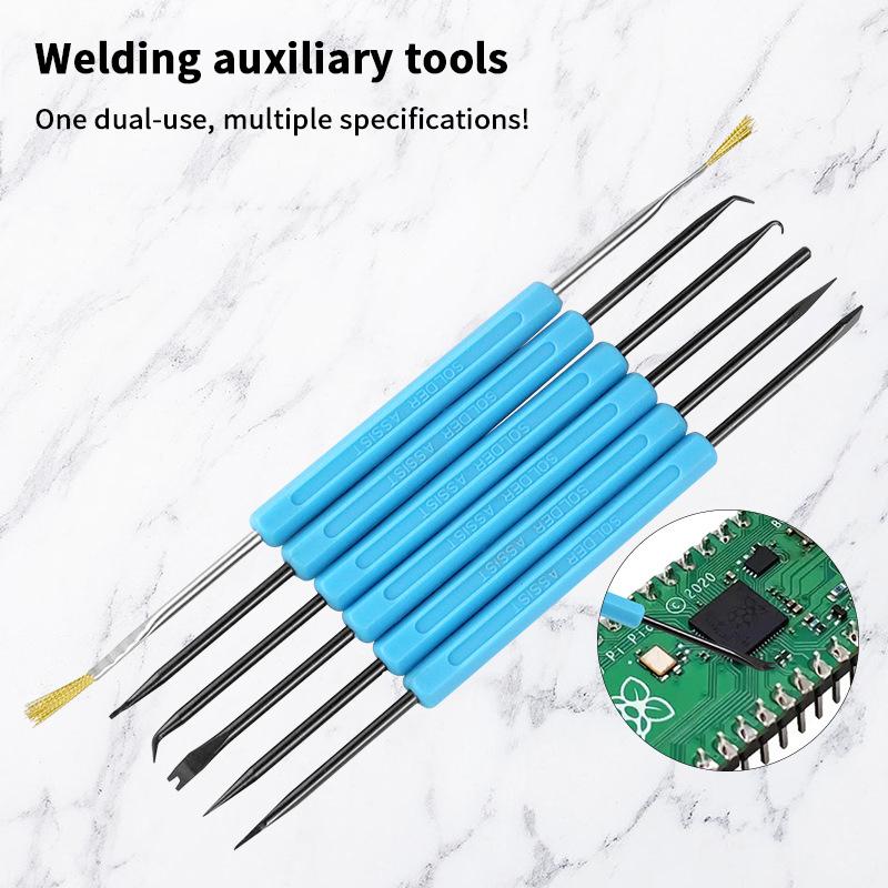 6Pcs PCB Circuit Board Repair Tool Set - Desoldering Soldering Aid Tools, Electronic Cleaning Soldering Accessories for Repairs