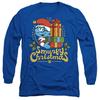 The Smurfs Unisex Adult Smurfy Christmas Brainy Smurf Long-Sleeved T-Shirt