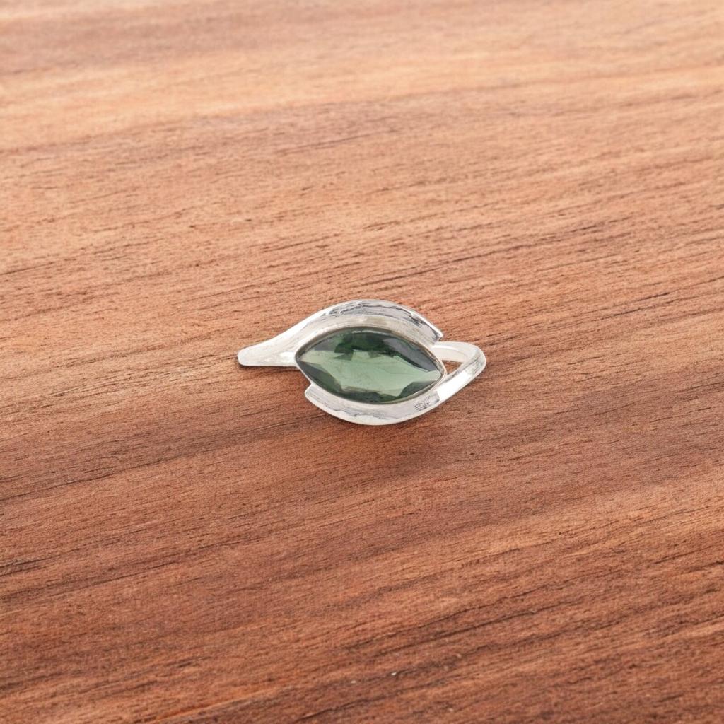 Green Amethyst 925 Sterling Silver Ring Handmade Gemstone Jewelry Gift For Mom RR-60-3