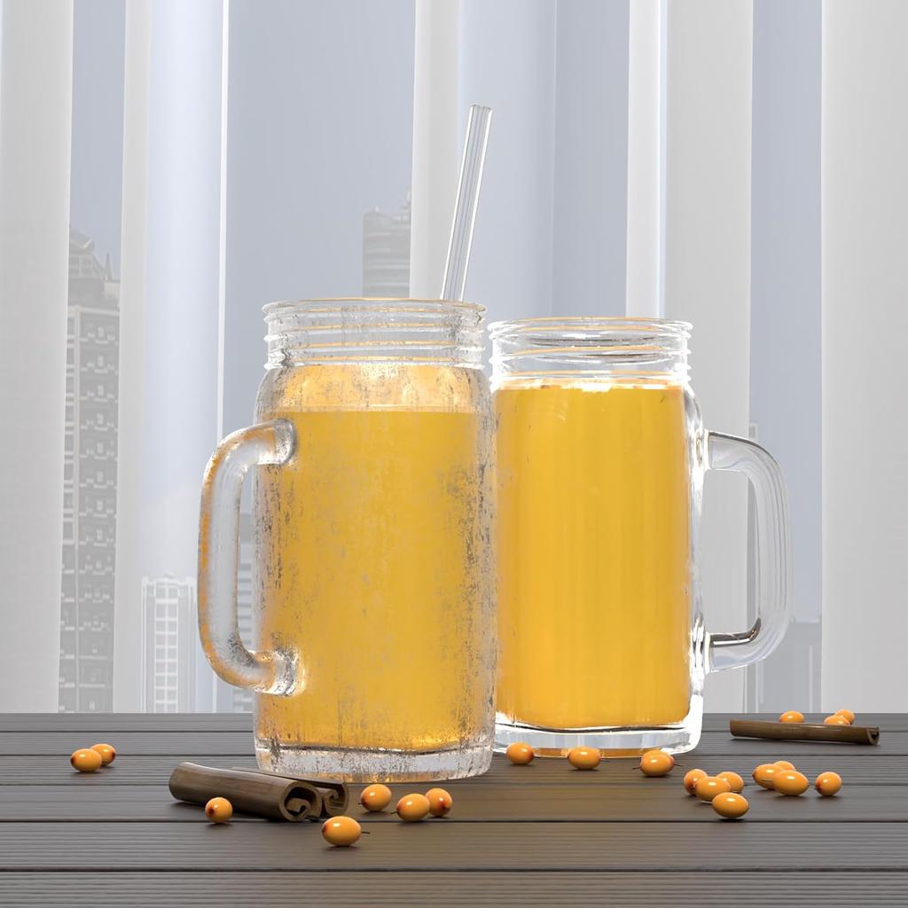 6 PCS Reble Glass Drinking Straw, Replacement Straw 7.88'' x 8MM Clear Practical Straw for 20/30/32oz Tumblers Smoothie Straws 3 Straight 3 Bent with