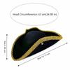 Headgear Lace Trim Pirate Hat Polyester Feather Tricorn Hat Gold Black Captain Hat Halloween