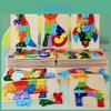 Educational Wooden 3d Puzzle For Children With Animal And Vehicle Figures Shape Matching Toy