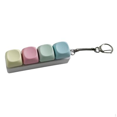 Multicolor 4 Button Key Board Keychain Finger Toy Accessories for Doors Walls Hanging Ornament