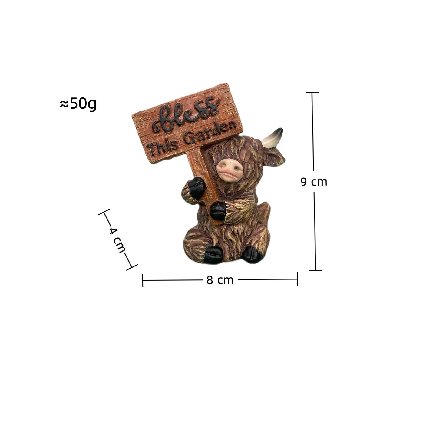 Welcoming Highland Yak Resin Garden Ornament – Outdoor Courtyard Decoration