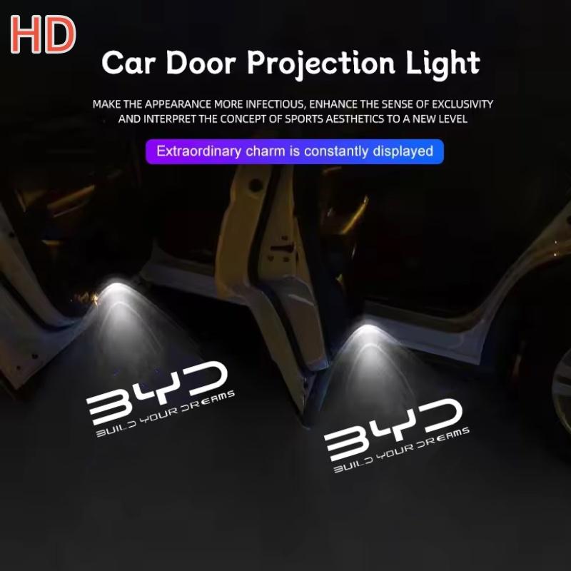 

2pcs LED Car Door Welcome Lights Exit Warning Lights Night Lamps For BYD ATTO3 QIN SONG S6 7 E6 TANG YUAN
