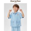 PawinPaw Boys' Cartoon Bear Lapel Short-Sleeve Shirt