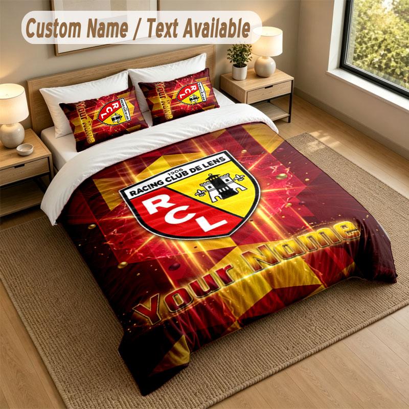 Bedding Set 1 Duvet Cover 2 Pillowcases Racing Club De Lens Print Soft Bed Linen Bedroom Decor