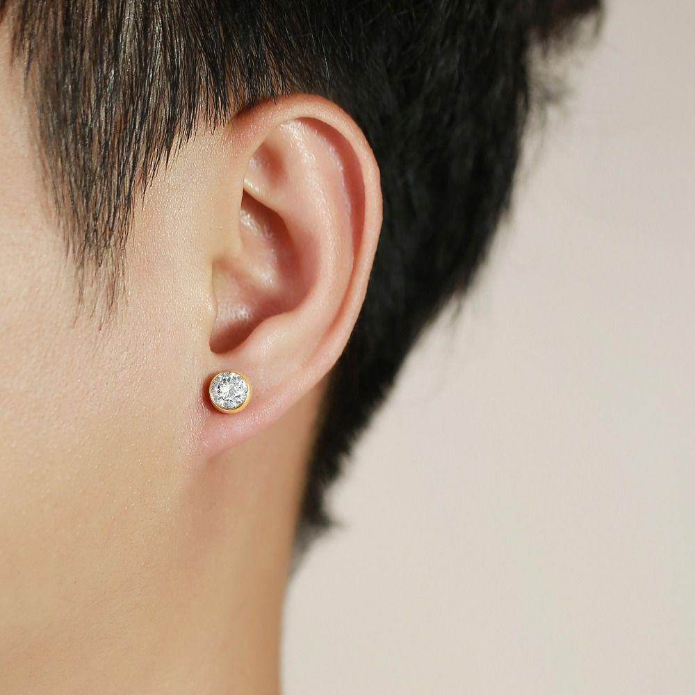 Earrings Hip Hop Earring Micro Inlay Rhinestone Fashion Stud Earring Men Zircon Earrings  Women