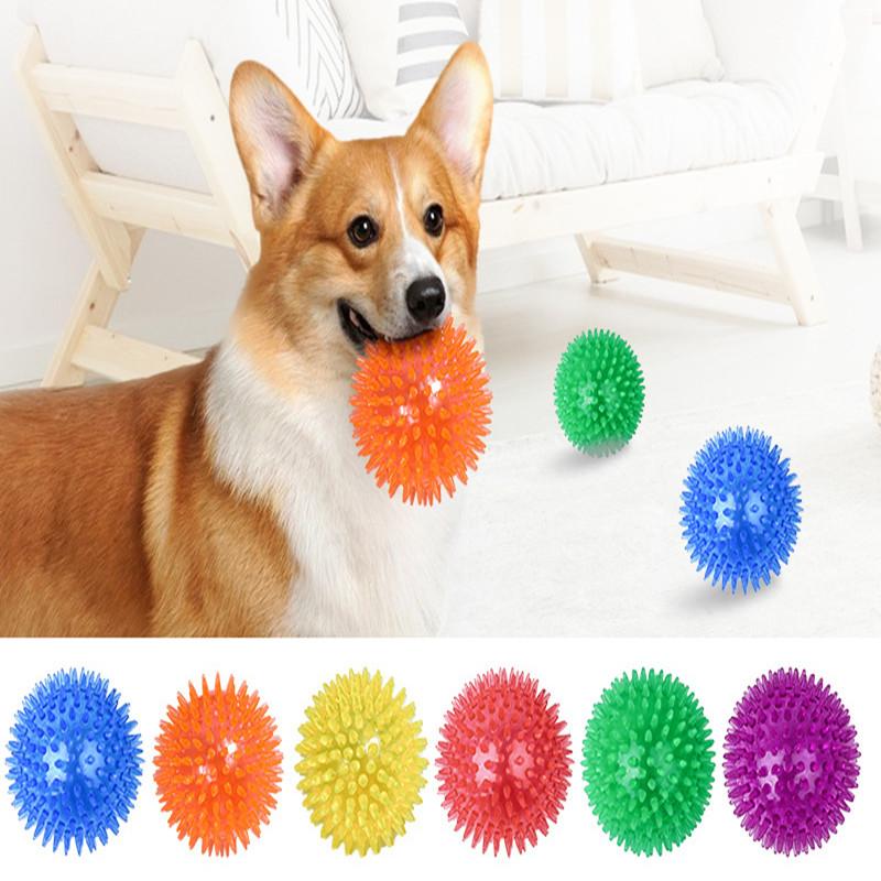 Dog Squeaking Toy Ball Tpr Whispering Point Dog Ball Puppy Toy Spiky Ball