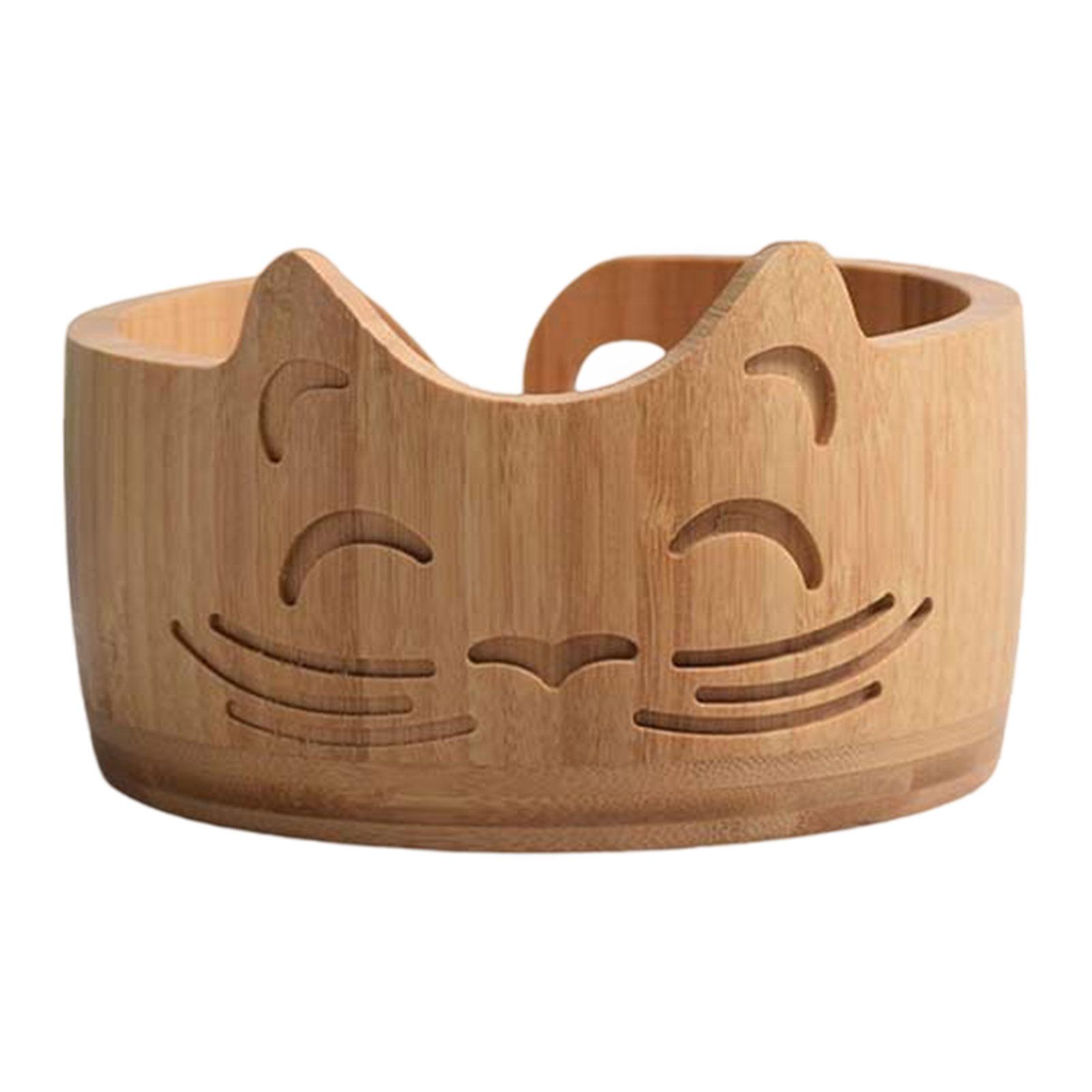 

Деревянная миска для пряжи с загнутыми прорезями для вязания крючком и спицами Практичная и удобная миска для вязания крючком