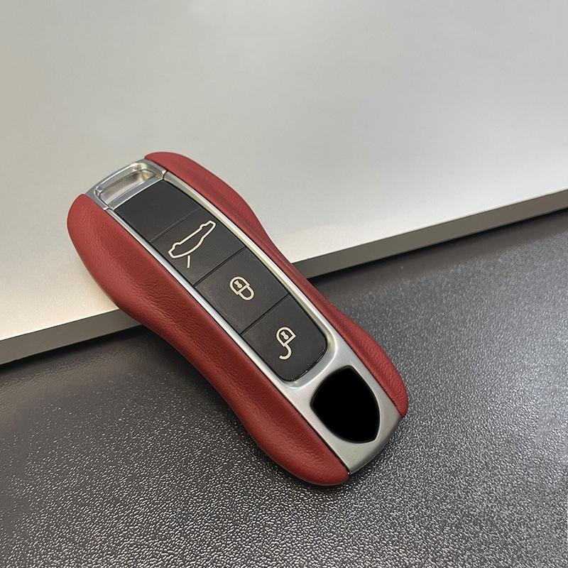 Pro Porsche Kožené Pouzdro na Klíče od Auta Keycase Klíčenka Kryt Dálkového Ovládání Skořepina Náhradní Pro Cayenne Panamera Taycan 911 Nový Styl