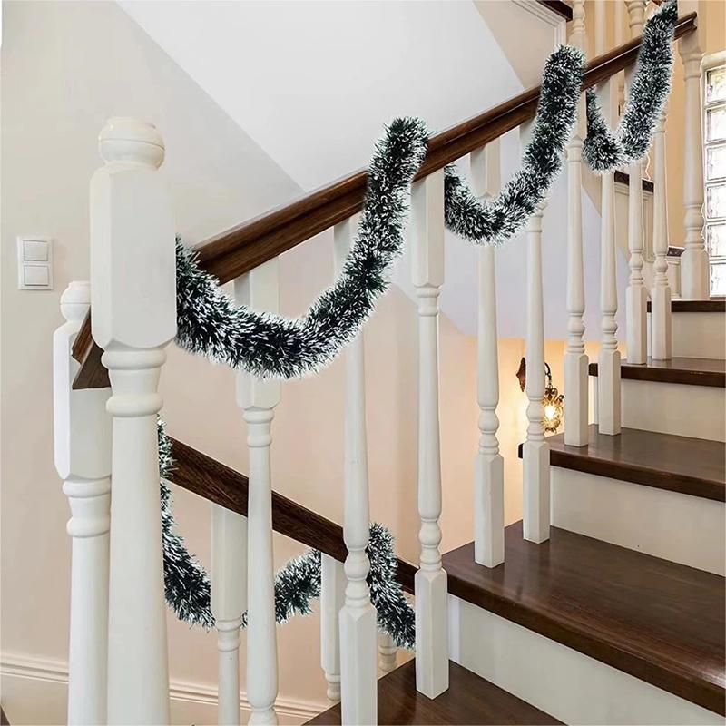 Christmas Garland Home Party Wall Door Decor Xmas Tree Ornaments Tinsel Strips With Bowknot Party