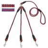1Set 3 Way No-Tangle Triple Couple Adjustable Nylon Pet Dog Walking Leash Lead with Padded Soft Handle Breakaway 3 Heads