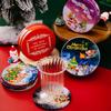 Christmas Themed Delightful Round Tin Coasters With Cute Cartoon Designs For Kids And Family