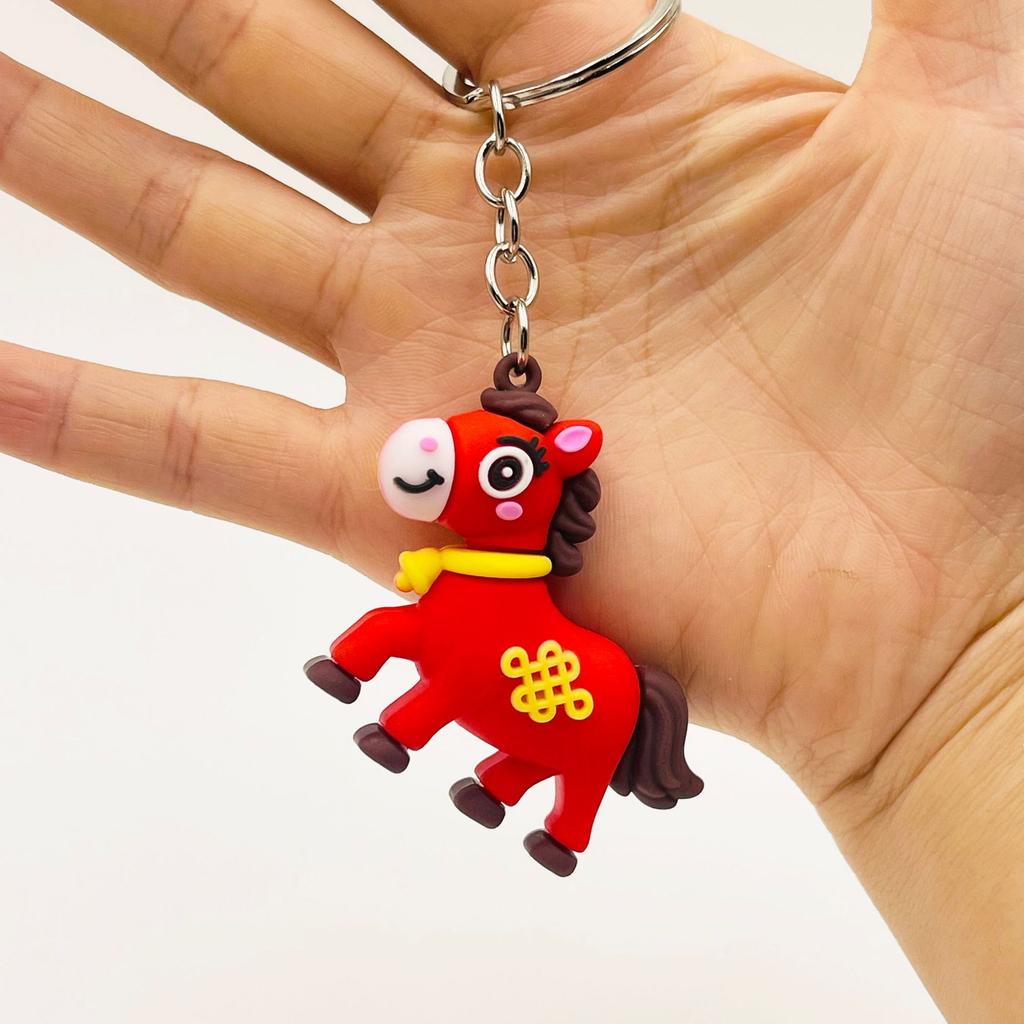 Tecknad Hästårs Söt Personlighet Nyckelring Väskhänge Bilnyckel Tillbehör Nyckelring Dekoration Jul Nyårsgåva
