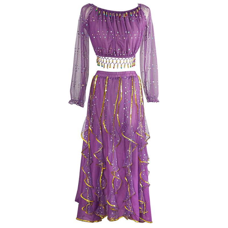 Huayu 2025 Indian Belly Dance Long Sleeve Performance Costume for Women