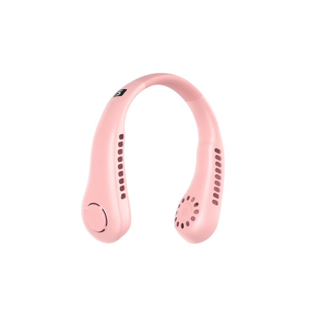 USB Rechargeable Bladeless, Portable Hands Free Personal Fan with 3 Speeds and Adjustable Angle for Outdoor Travel