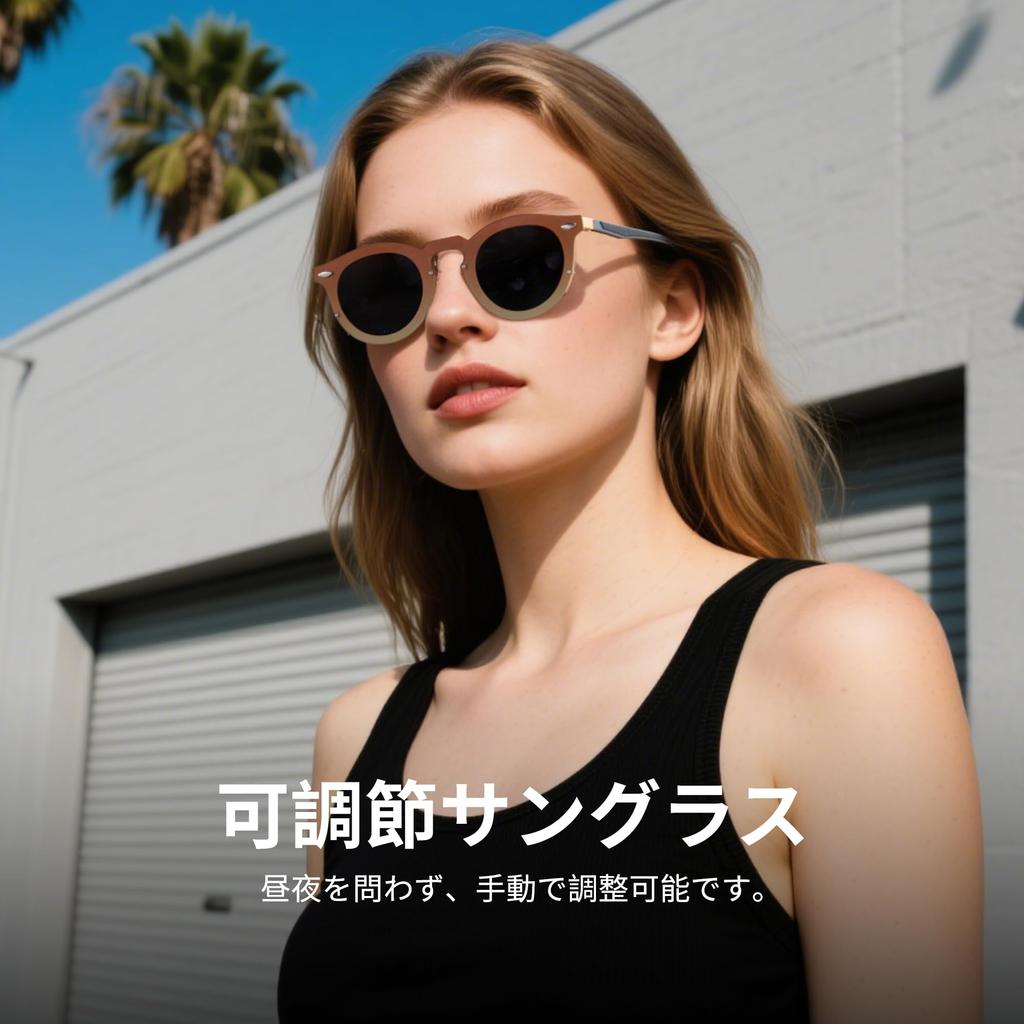 Cyxus Adjustable Sunglasses with Polarized Round Variable ND 17 Adjustable UV Stylish Design Lenses, Filter, Levels, Protection, (P1317W07 Brown)