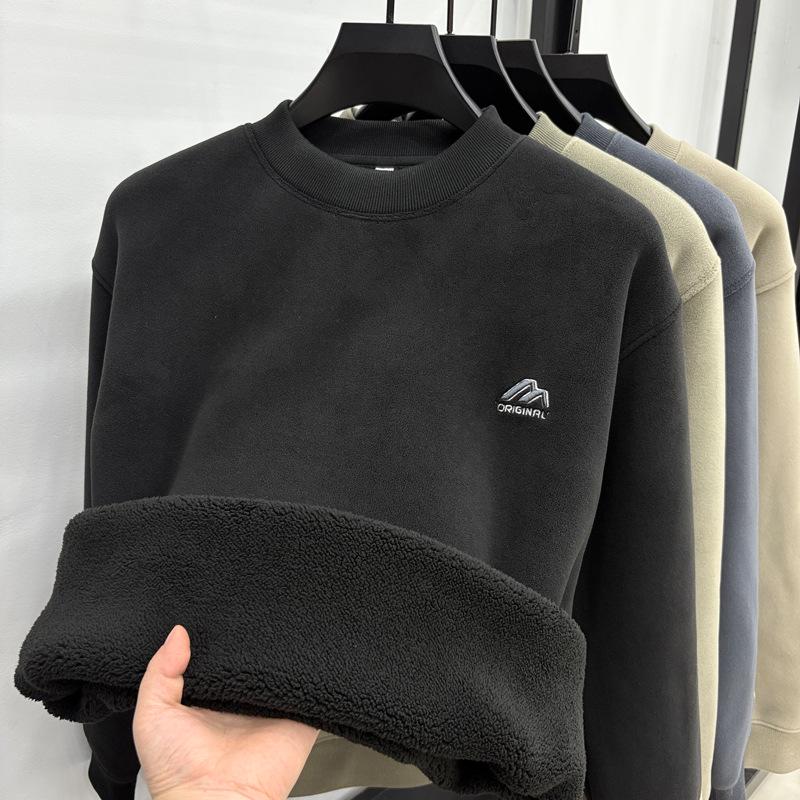Men s Winter Crewneck Sweater - Super Thick Alpaca Wool, Plus Velvet and Lambswool for Ultimate Warmth and Cold Protection XL