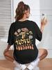 Love Yourself Grow Wantonly Cotton Prints Woman T-Shirt Essential Daily T-Shirt Personality Funny Short Sleeve Oversized Tshirts