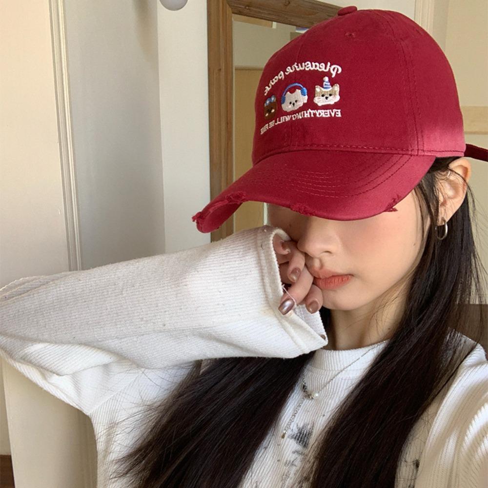 Sunscreen Baseball Cap Cotton Puppy Cap Simple Embroidered Letter Hat  Men