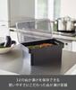 Yamazaki (Yamazaki Industries) Airtight Pickling Case with Water Drainer, Black, Approx. W28 x D16.5 x H12.2cm, Tower Series, Large Opening Transparen