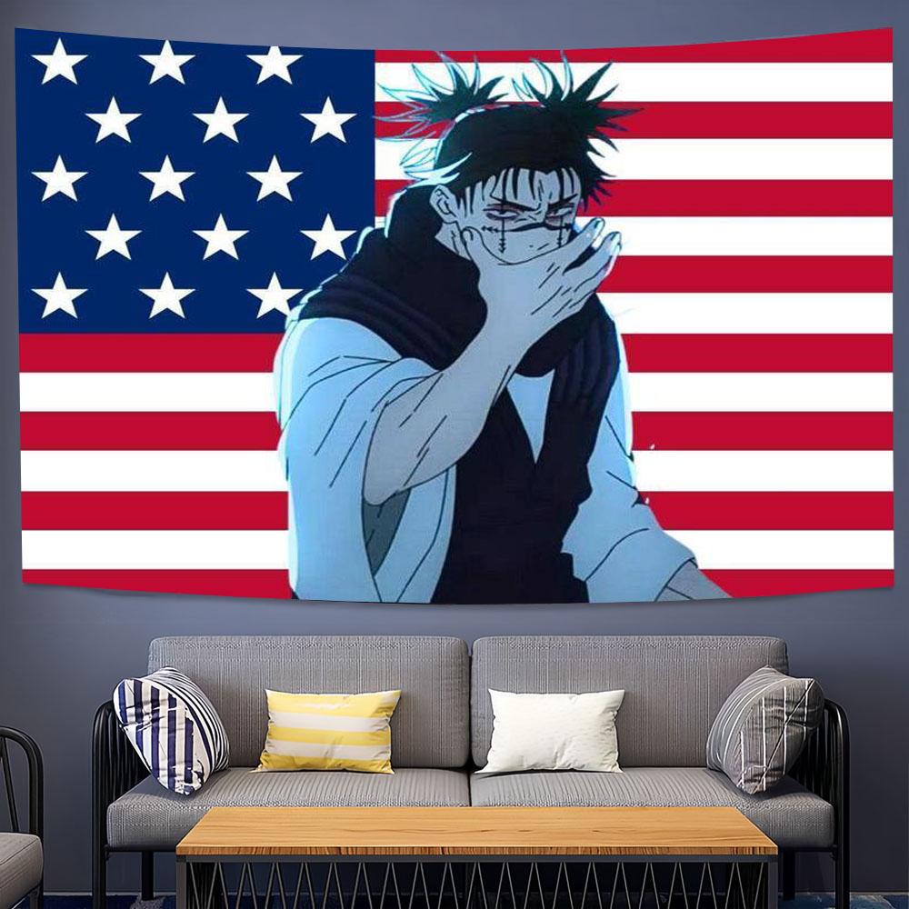 Jmg Household Supplies Unisex Jujutsu Kaisen Choso Anime Tapestry American Flag Background Cool Room Stuff Room Decoration Accessories Gift For Friends Anime