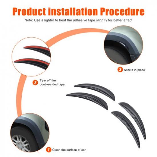 Glossy Piano Black ABS Wheel Eyebrow Trim Cover For LR Defender L663 +