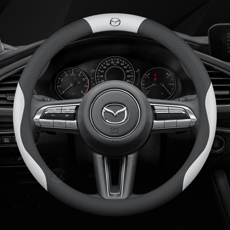 2026 Für Mazda Lenkradabdeckung Echtes Leder Kohlefaser Passend Axela Atenza CX30 CX4 CX5 CX8 CX3 CX9 CX50 CX60 CX70 CX80 MX30